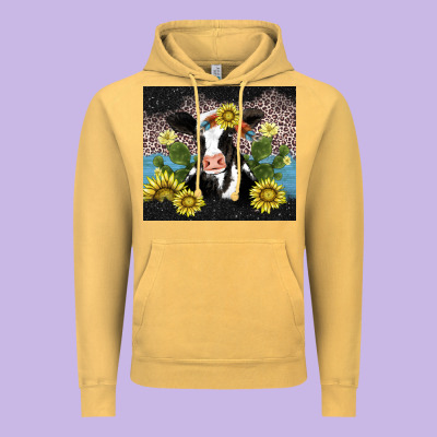 Cow Cactus And Sunflower Vintage Hoodie Designed By Adodesignshop