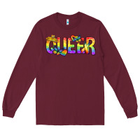 Burgundy queer pride lgbtq Long Sleeve Tee - texasbilliewilder