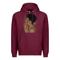 Burgundy black woman praying Premium Hoodie - MaliasSmallBusiness
