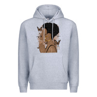 Heather Grey black woman praying Premium Hoodie - MaliasSmallBusiness