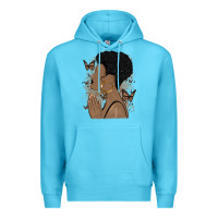 Ocean Blue black woman praying Premium Hoodie - MaliasSmallBusiness