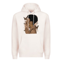 Pale Pink black woman praying Premium Hoodie - MaliasSmallBusiness
