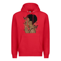Red black woman praying Premium Hoodie - MaliasSmallBusiness