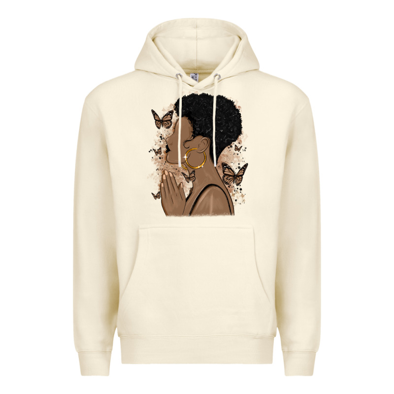 Black Woman Praying Premium Hoodie by MaliasSmallBusiness | Teevron