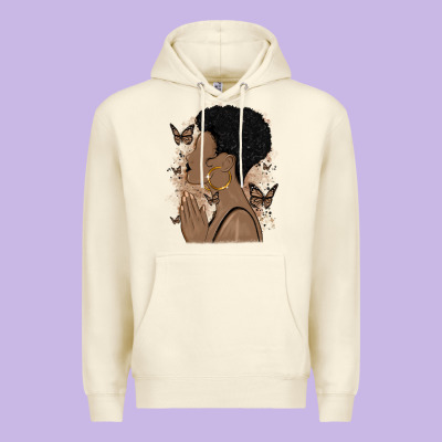 Black Woman Praying Premium Hoodie Designed By Maliassmallbusiness