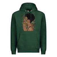 Sports Green black woman praying Premium Hoodie - MaliasSmallBusiness