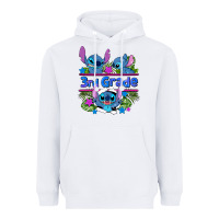 White preview flower stitch 3rd grade Heavyweight Hoodie - AdoDesignShop