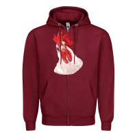 Burgundy silly chicken head Zipper Hoodie - RanaPortraitStore