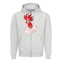 Dove Grey silly chicken head Zipper Hoodie - RanaPortraitStore