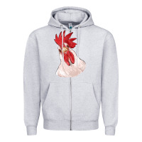 Heather Grey silly chicken head Zipper Hoodie - RanaPortraitStore