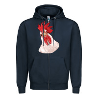 Navy silly chicken head Zipper Hoodie - RanaPortraitStore