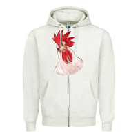 Oatmeal Heather silly chicken head Zipper Hoodie - RanaPortraitStore
