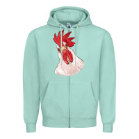 Seafoam silly chicken head Zipper Hoodie - RanaPortraitStore