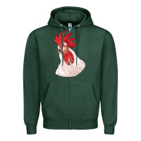 Sports Green silly chicken head Zipper Hoodie - RanaPortraitStore