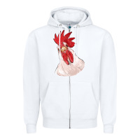 White silly chicken head Zipper Hoodie - RanaPortraitStore
