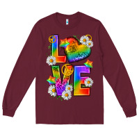 Burgundy pride love Long Sleeve Tee - texasbilliewilder