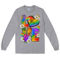 Heather Grey pride love Long Sleeve Tee - texasbilliewilder