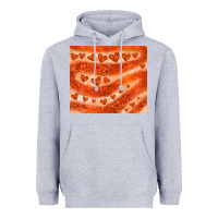 Heather Grey orange glitter heart Heavyweight Hoodie - JahusDesignShop