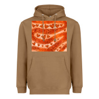 Orange Glitter Heart Heavyweight Hoodie | Teevron