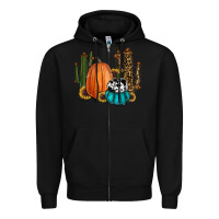 Black sunflower cactus pumpkin fall Zipper Hoodie - RanaPortraitStore