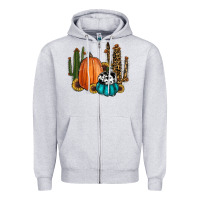 Heather Grey sunflower cactus pumpkin fall Zipper Hoodie - RanaPortraitStore