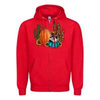 Red sunflower cactus pumpkin fall Zipper Hoodie - RanaPortraitStore
