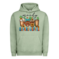 Pigment Oil Green moody before coffee Urban Hoodie - MaliasSmallBusiness