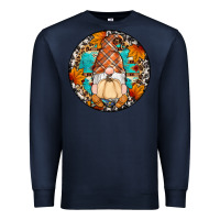 Navy fall gnomes round earrings Premium Sweatshirt - Artiststas