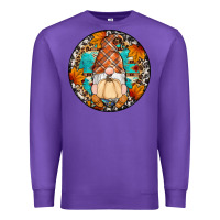 Purple fall gnomes round earrings Premium Sweatshirt - Artiststas