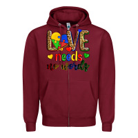 Burgundy love needs no words Zipper Hoodie - Zillion Design Studio