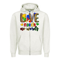 Oatmeal Heather love needs no words Zipper Hoodie - Zillion Design Studio