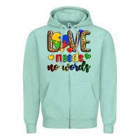 Seafoam love needs no words Zipper Hoodie - Zillion Design Studio