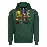 Sports Green love needs no words Zipper Hoodie - Zillion Design Studio