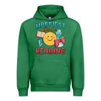 Emerald happiest when i'm reading Urban Hoodie - MaliasSmallBusiness