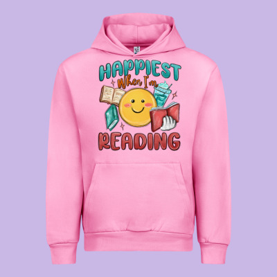 Happiest When I'm Reading Urban Hoodie Designed By Maliassmallbusiness