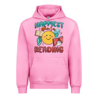 Fuchsia Pink happiest when i'm reading Urban Hoodie - MaliasSmallBusiness