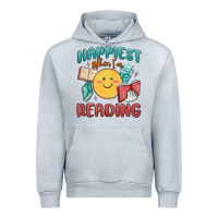 Heather Grey happiest when i'm reading Urban Hoodie - MaliasSmallBusiness