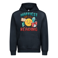 Navy happiest when i'm reading Urban Hoodie - MaliasSmallBusiness