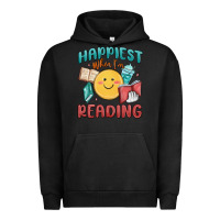 Pigment Black happiest when i'm reading Urban Hoodie - MaliasSmallBusiness