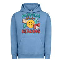 Pigment Pebble Blue happiest when i'm reading Urban Hoodie - MaliasSmallBusiness