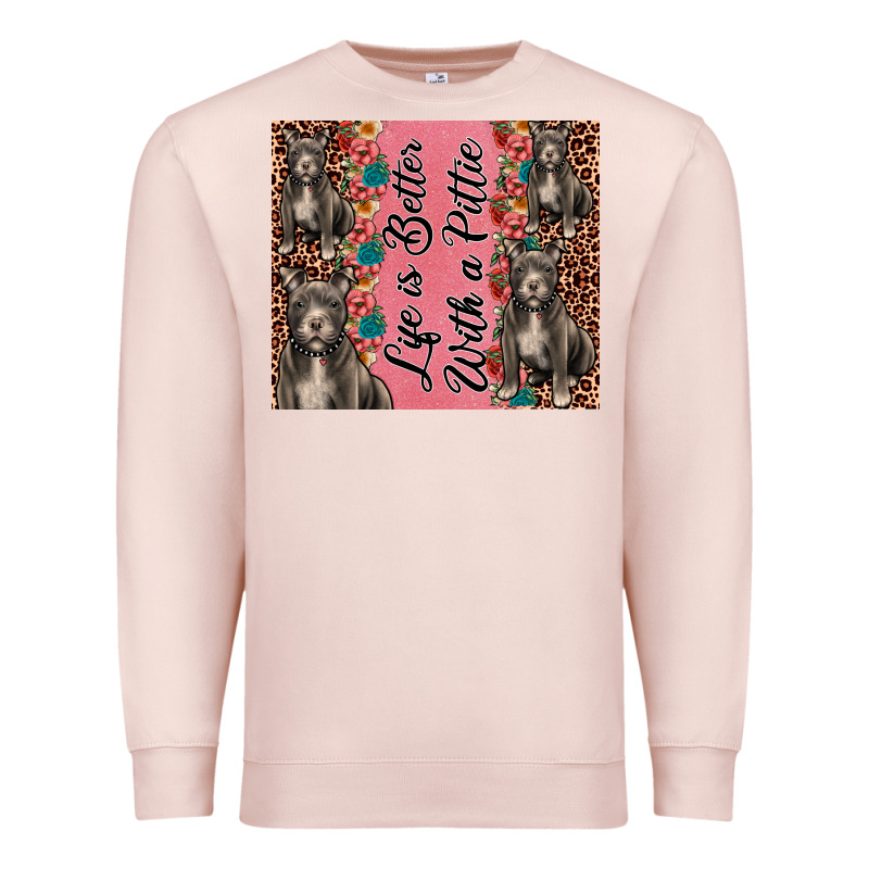 Life Is Better With A Pittie Premium Sweatshirt by JahusDesignShop | Teevron