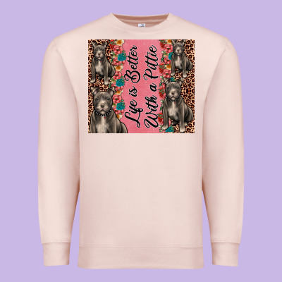 Life Is Better With A Pittie Premium Sweatshirt Designed By Jahusdesignshop
