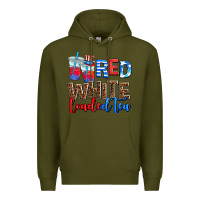 Army Green Red white loaded tea Premium Hoodie - AdoDesignShop