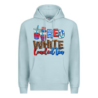 Blue Mist Red white loaded tea Premium Hoodie - AdoDesignShop