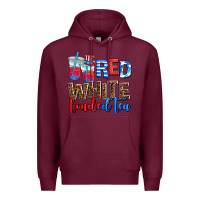 Burgundy Red white loaded tea Premium Hoodie - AdoDesignShop