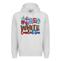Dove Grey Red white loaded tea Premium Hoodie - AdoDesignShop