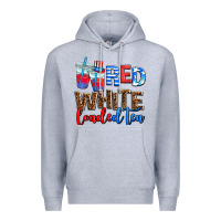 Heather Grey Red white loaded tea Premium Hoodie - AdoDesignShop