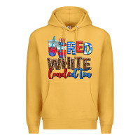 Mustard Red white loaded tea Premium Hoodie - AdoDesignShop