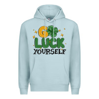 Blue Mist go luck yourself Premium Hoodie - MaliasSmallBusiness