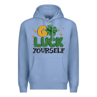 Colony Blue go luck yourself Premium Hoodie - MaliasSmallBusiness